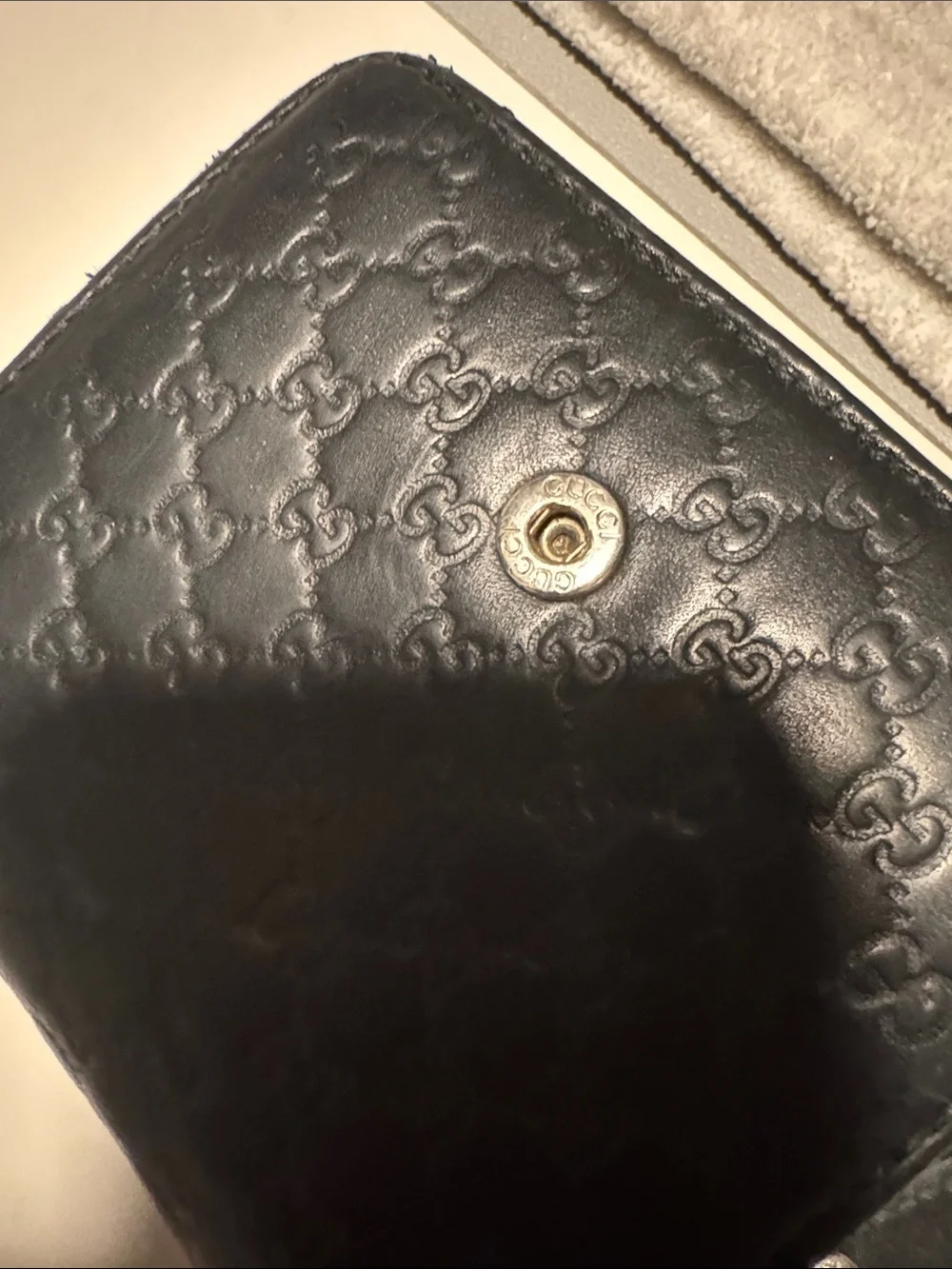 Gucci Black Quilted GG Leather Zip Wallet